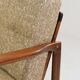 Fauteuil vintage en tissu chiné beige moutarde et olive, Pologne 1960