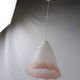 Mid-century white and pink glass suspension French vintage 1950