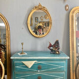 Miroir oval en bois doré 70x49cm