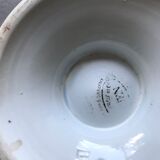 Soupière ancienne en faïence blanche de Geoffroy et Cie