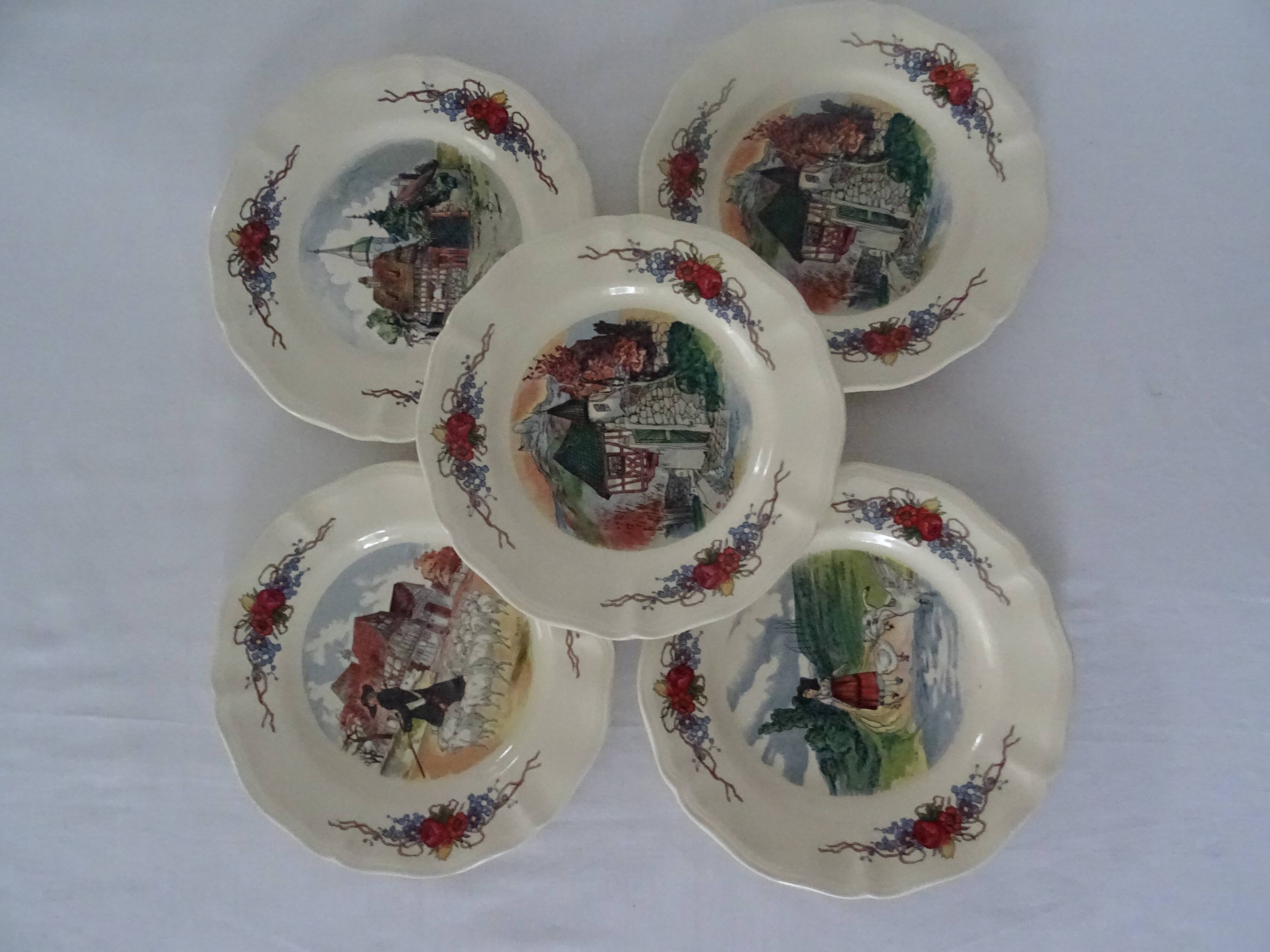 5 plates Sarreguemine 160123 Obernai Loux