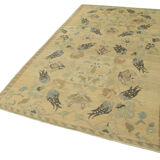 1960s Handmade Rustic Oriental Beige Carpet 156 cm x 277 cm