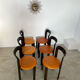6 wooden chairs and imitation leather design Bruno Rey for Dietiker vintage year 60