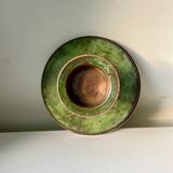 Scandinavian ART DECO candle holder in Bronze with verdigris patina
