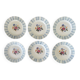 6 antique dessert plates in Sarreguemines faience