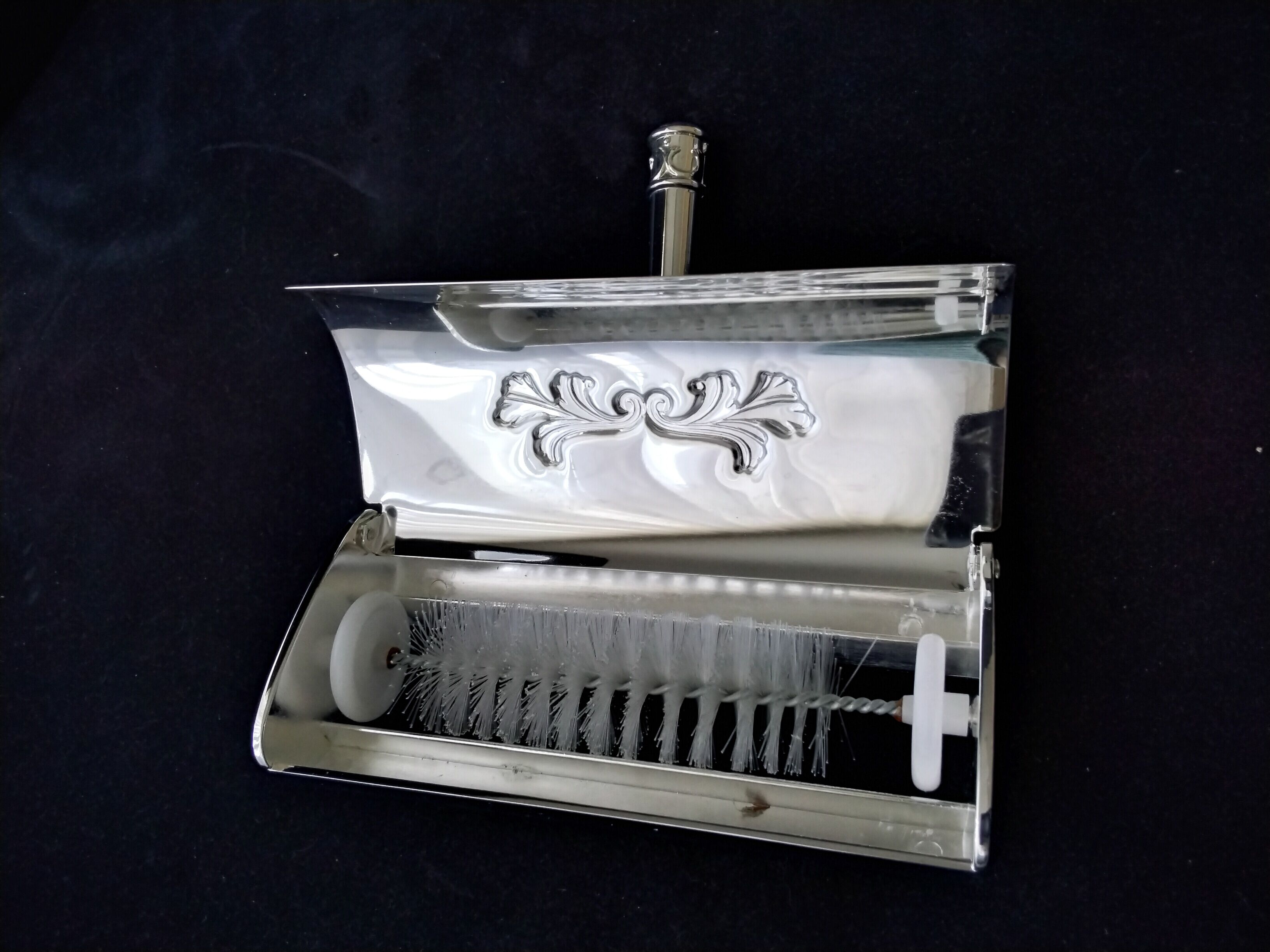 Silver metal roller crumb picker