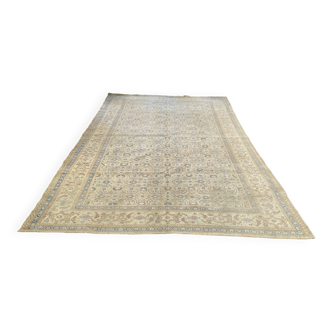 Tapis oushak ivoire 6x9 tapis vintage neutre -tapis de zone beige -tapis bleu beige salon moon.111