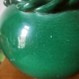 Ball vase with green ceramic string decoration