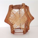 French mid century 1960s wooden lamp shade for restoration