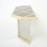 Console chrome laiton verre opalin noir de romeo rega 1970