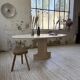 Travertine dining table 1970 Italy Tobia Scarpa