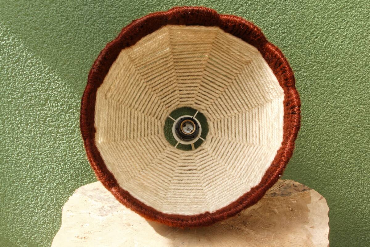 1970s two-tone wool pendant light, Germany