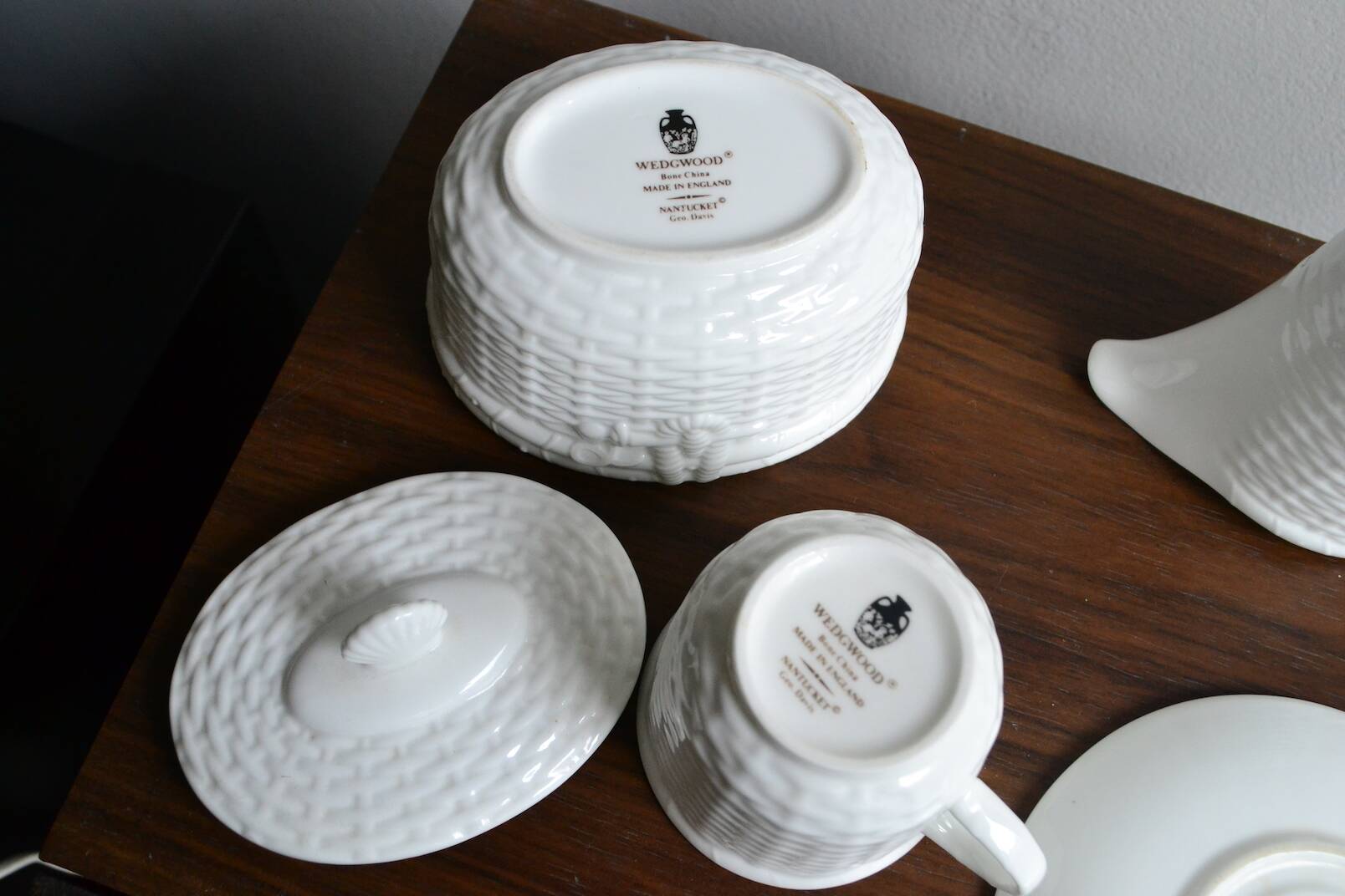 Wedgwood Nantucket Sugar Bowl, Milk Jug, Cup and Saucer