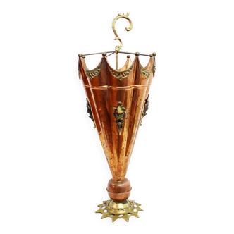 Umbrella stand in copper and brass