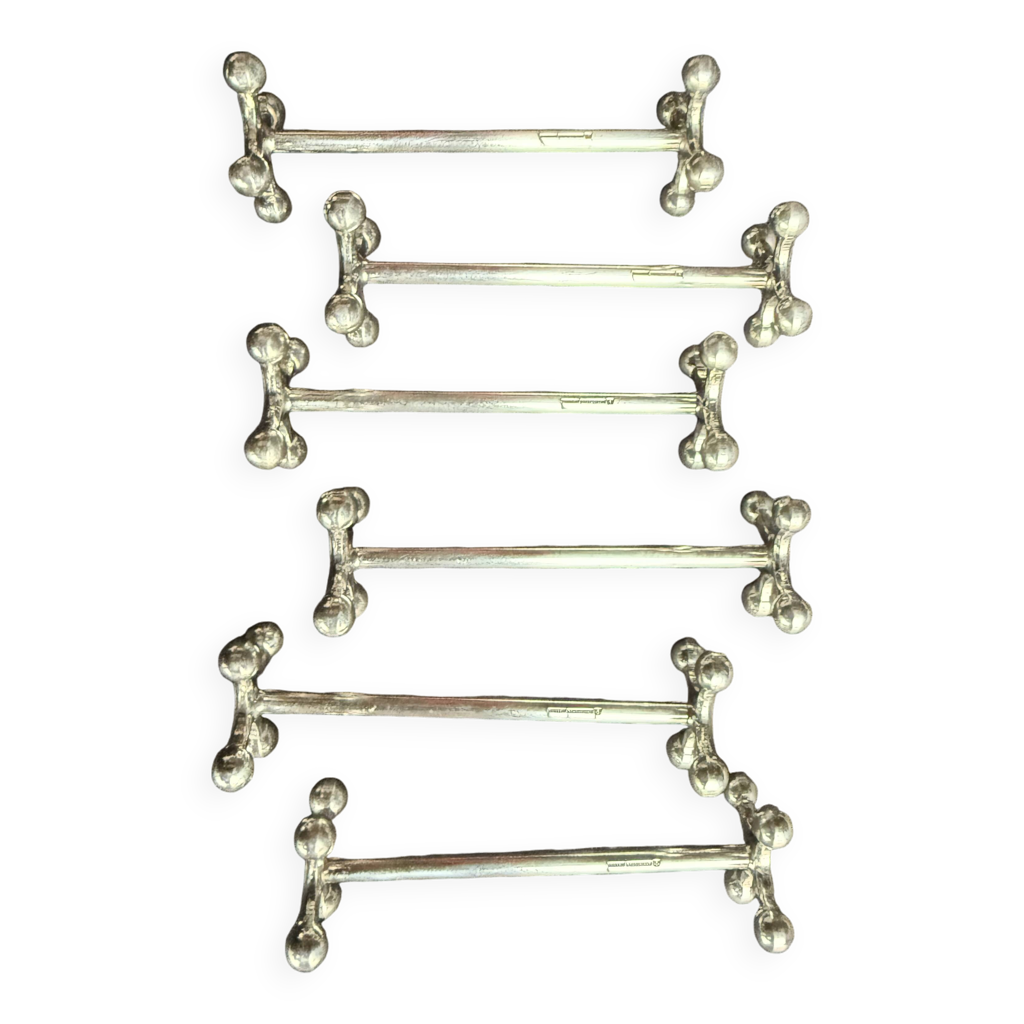 Lot De 6 Porte-couteaux Christofle – Modèle Atonium – Métal Argenté Vintage