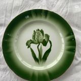 6 flat plates tulip pattern, longwy. Art deco
