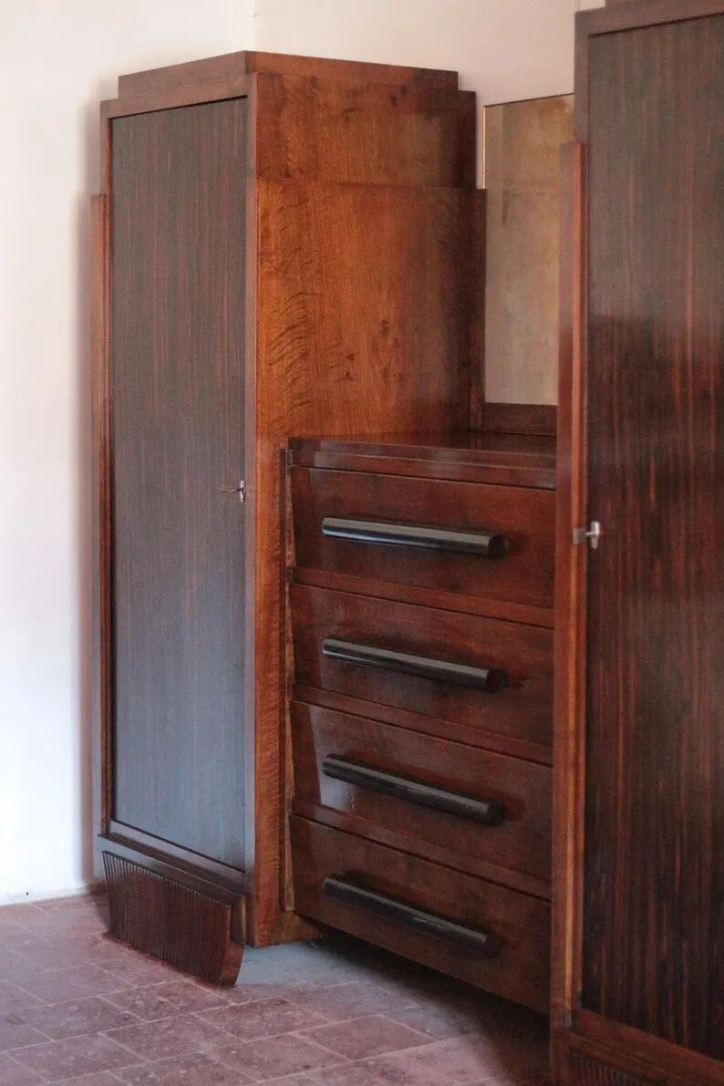 Meuble Art déco, buffet art déco bois et miroir, meuble de rangement, décoration intérieure