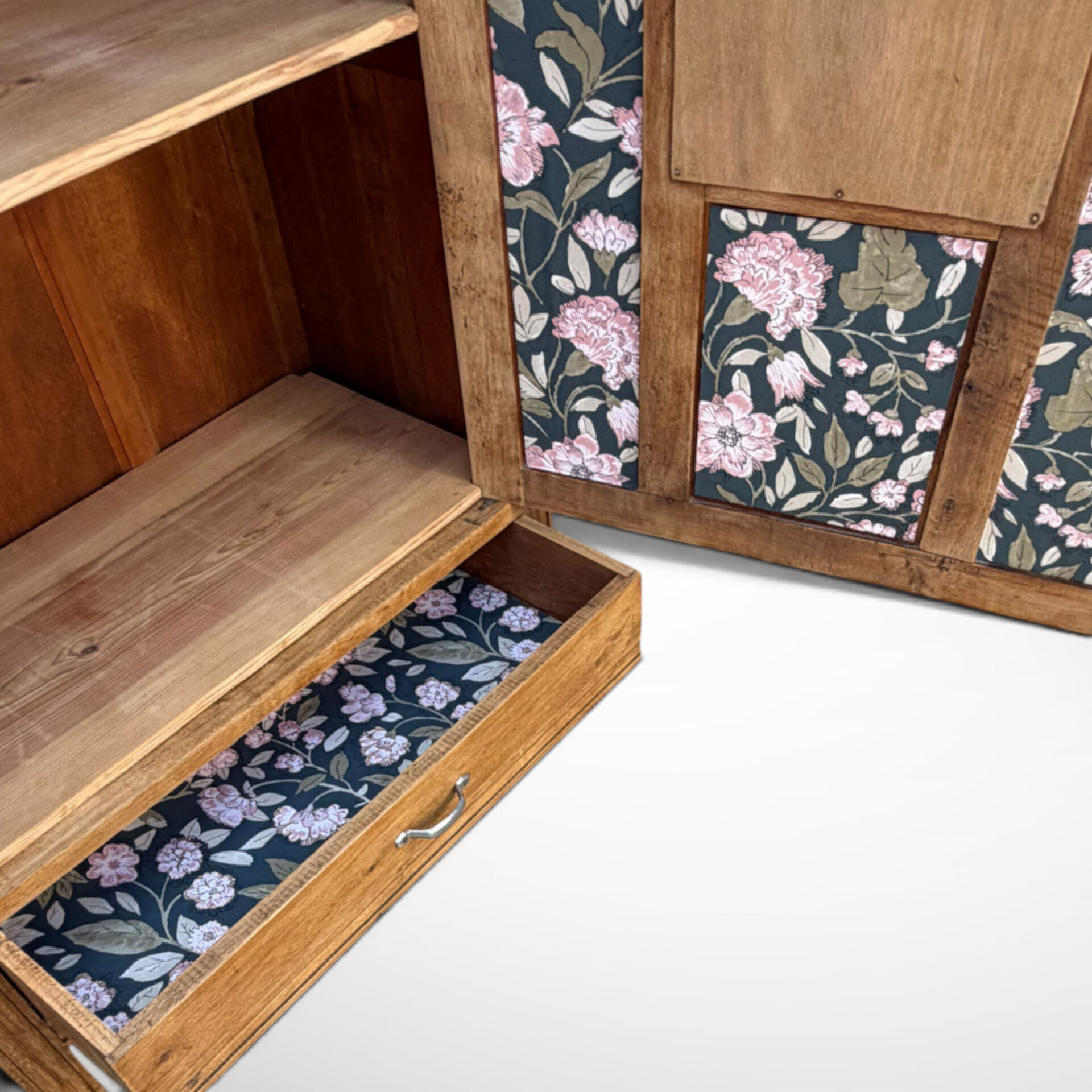 Parisian Art Deco wardrobe in raw oak, renovated.