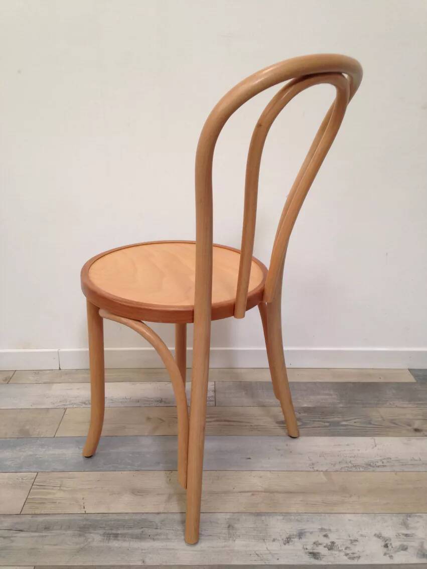 Pair of curved wooden bistro chairs