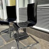 "Klass" designer chairs - wenge wood and chrome legs