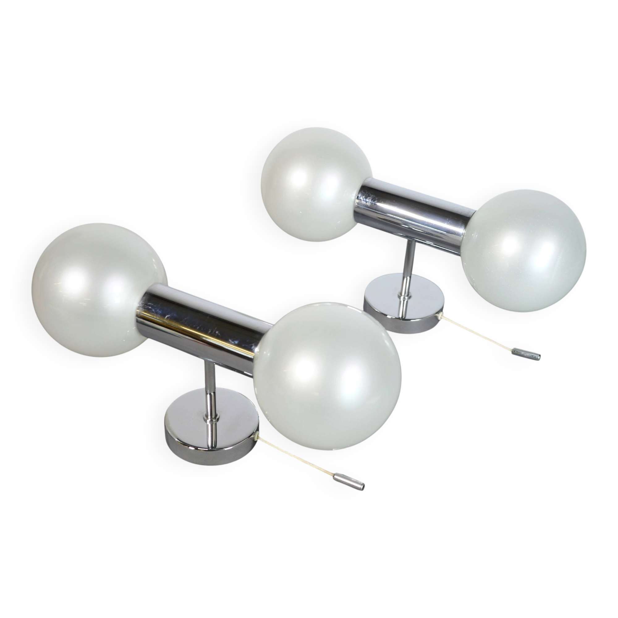 Space Age Wall Lights in Chrome by Motoko Ishii for Staff, 1970s