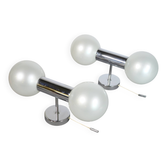 Space Age Wall Lights in Chrome by Motoko Ishii for Staff, 1970s