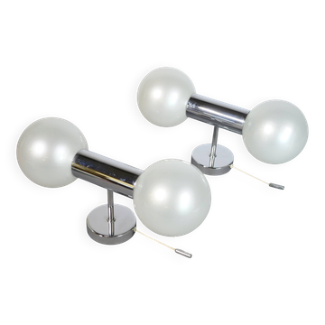 Space Age Wall Lights in Chrome by Motoko Ishii for Staff, 1970s