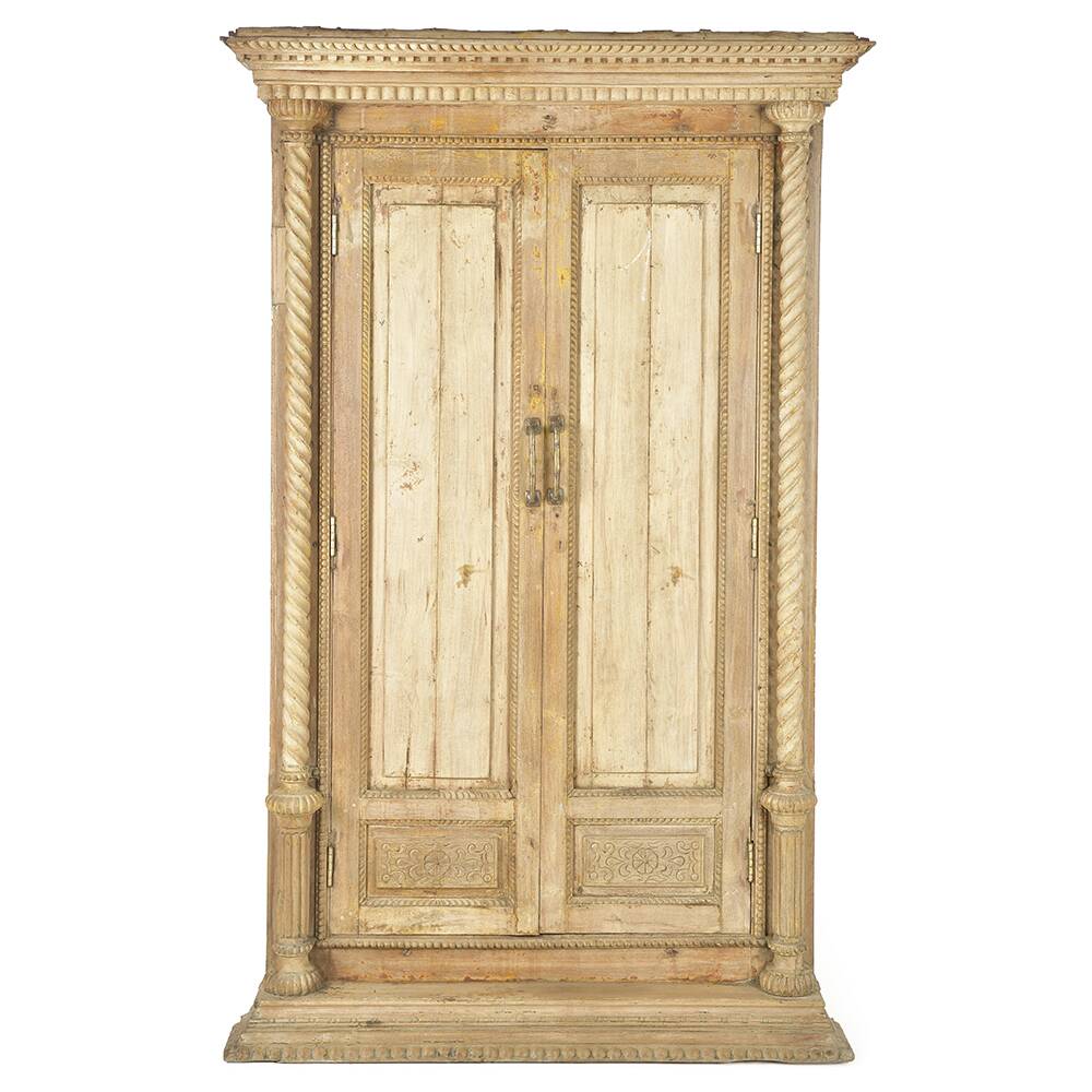Ancienne porte indienne à deux battants en bois massif