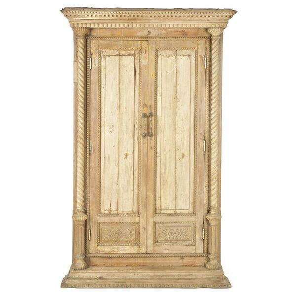Ancienne porte indienne à deux battants en bois massif