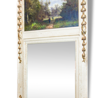 Trumeau miroir et huile sur toile XX ème siècle