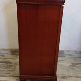 Pair of Louis Philippe style bedside tables in cherry wood.