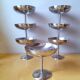 Set of ice cream or dessert bowls in stainless steel.