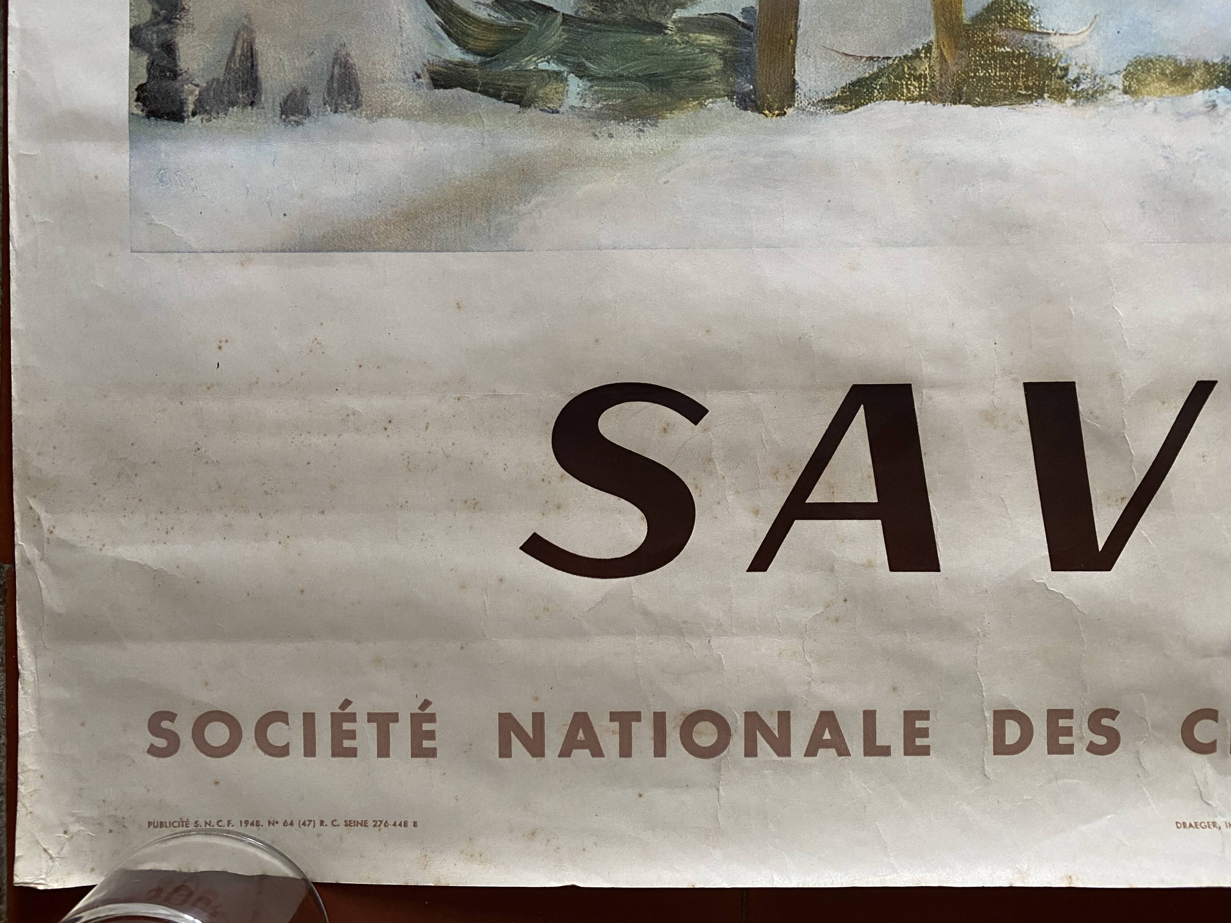 Original tourist poster "Savoie" 62x100cm 1948