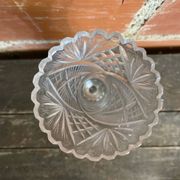 Vintage 1970s Cut Crystal Bohemian Vase #C866