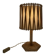 Rattan Table Lamp with Crosshatch Shade, Attributed to Louis Sognot,