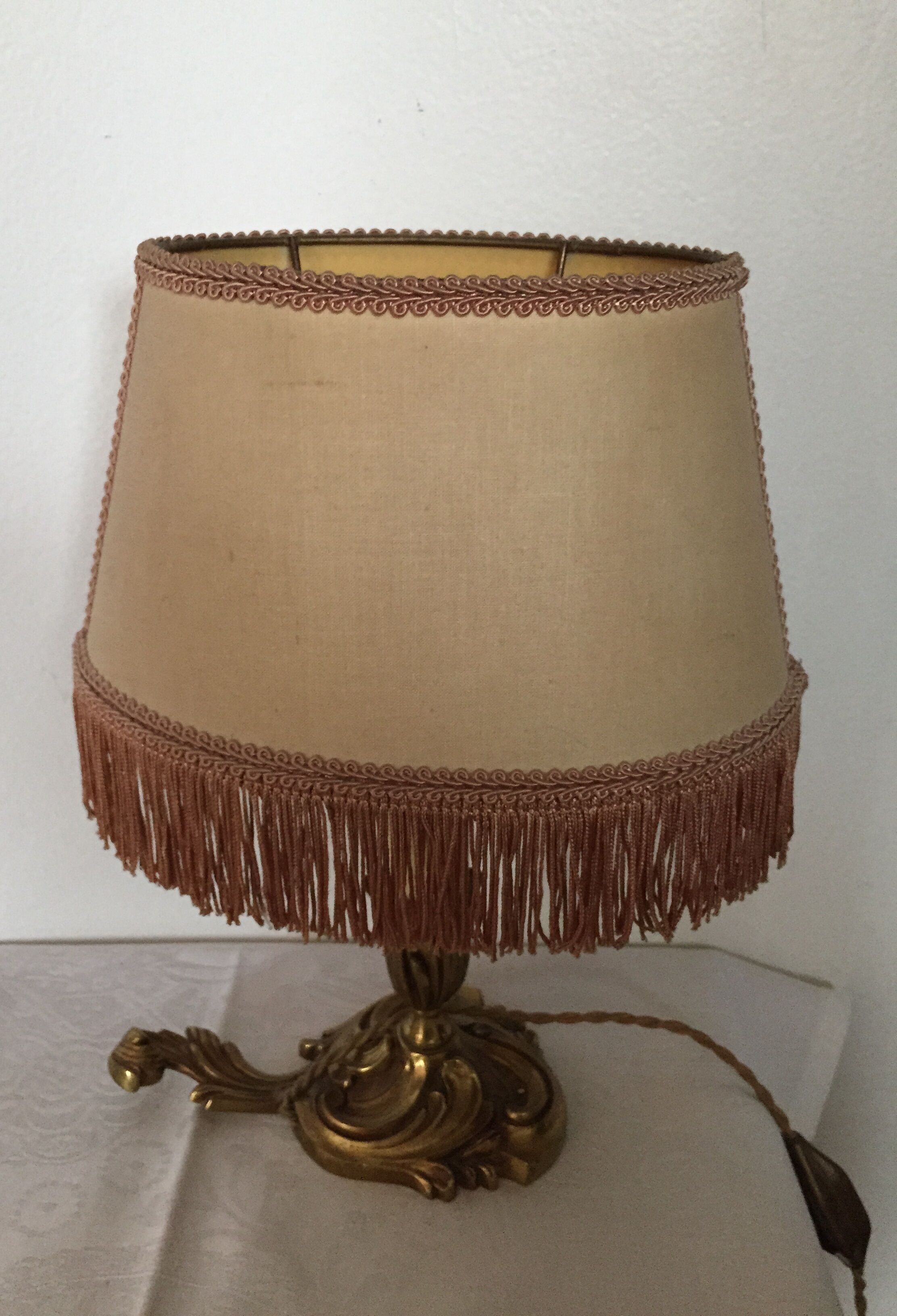 Bedside lamp in gilded bronze