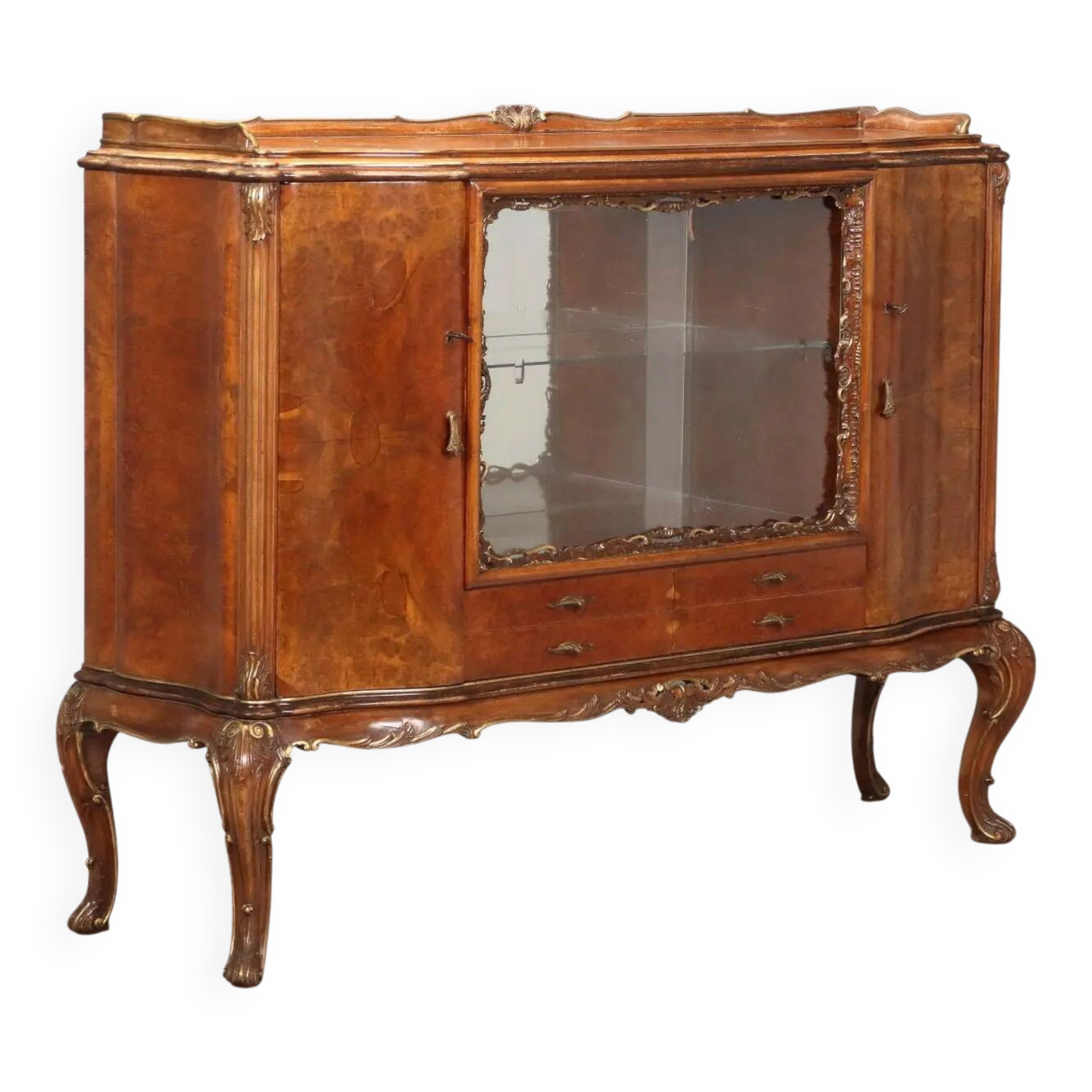 Antique Chippendale-style walnut buffet, Italy, 20th century
