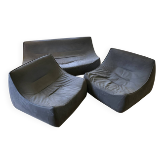 set of a 3-seater sofa and 2 armchairs - Saké Pascal Mourgue