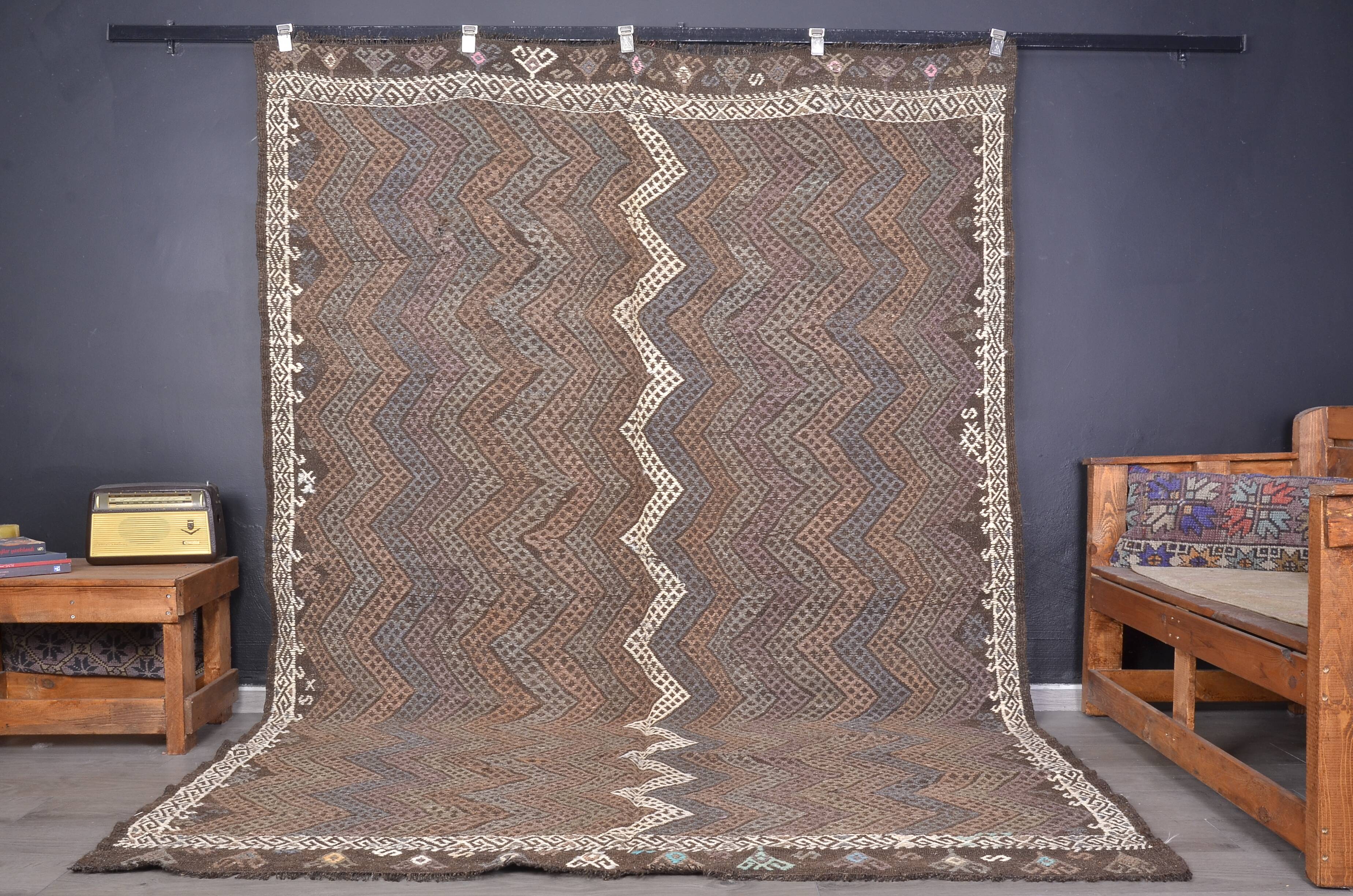 Oversize Vintage Floral Oushak Kilim Rug sku1866