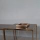 Vintage brass empty/centerpiece with engraved signature by Romeo Rega