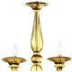 Handcrafted Contemporary Amber Murano Glass Linear Rigadin Chandelier