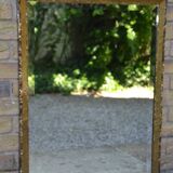 Grand miroir bisauté  kaki en nacre  années 70/80