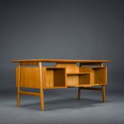 Model 75 Teak Desk by Gunni Omann for Omann Jun Furniture Factory, 1960s