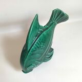 Green ceramic fish lejan art deco width 40 cm