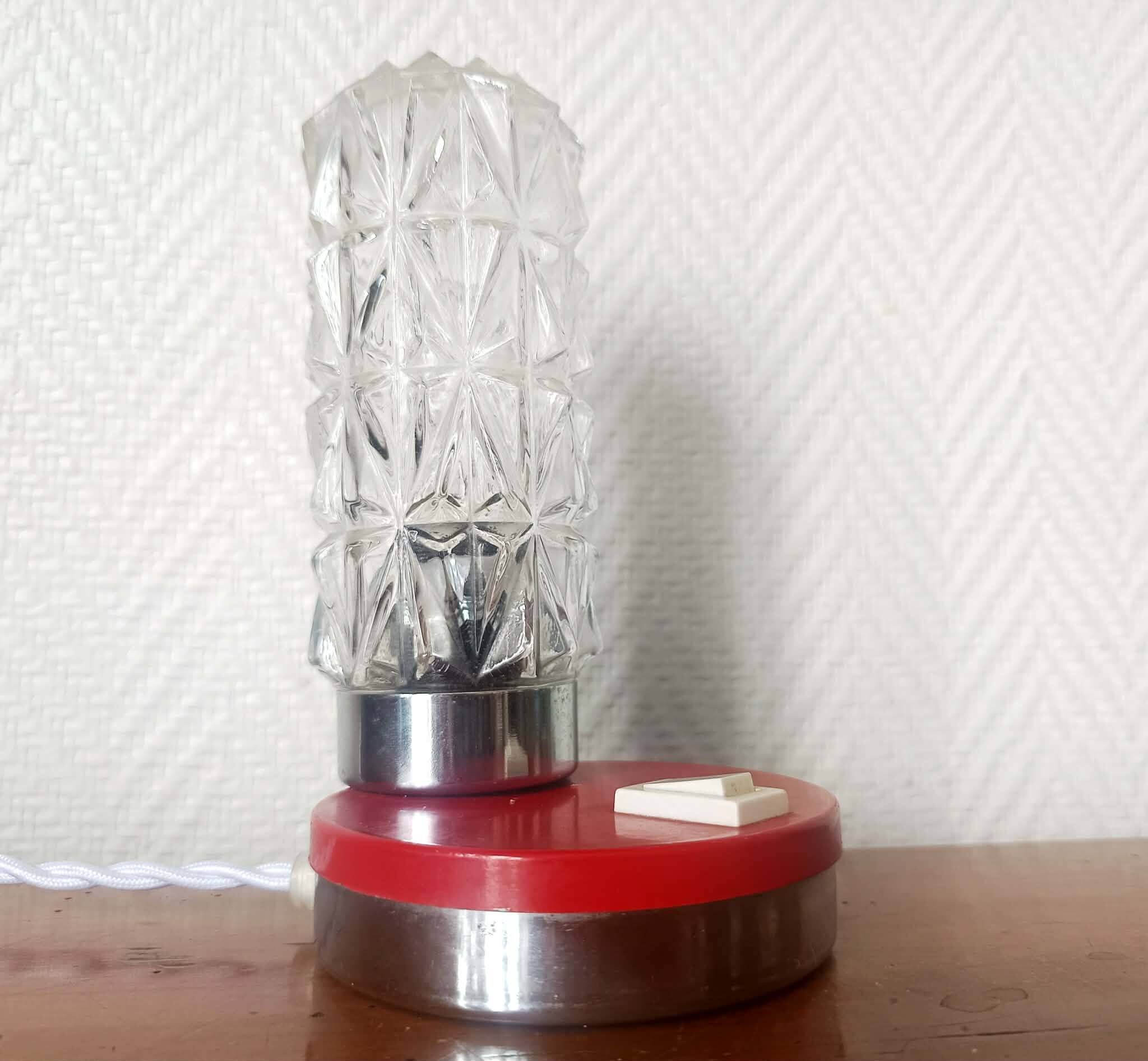 Space age night light glass 1970