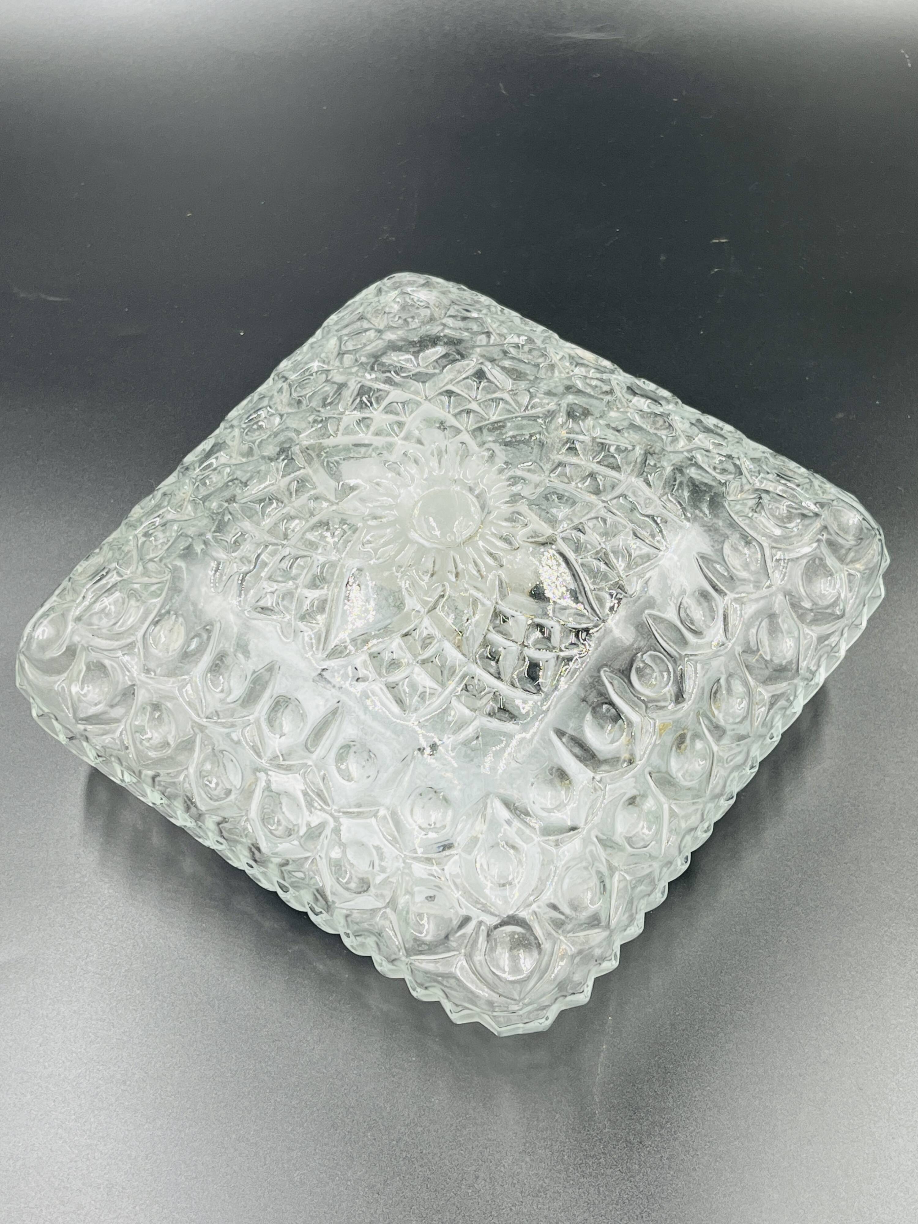Square textured glass ceiling light Staff Leuchten vintage