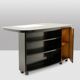 Art Deco kidney-shaped desk, in black lacquered wood. 1930s.
