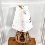 Rattan and herbarium ball lamp