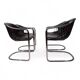 Set of 4 Chrome cantilever dining chairs attributed to Gastone Rinaldi