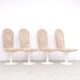 Set of 4 vintage velvet tulip swivel chairs, 1970s